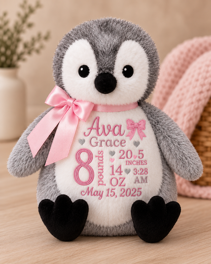 Personalized Keepsake Plush with Full Birth Stats