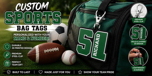 personalized 3D printed- Football bag tag