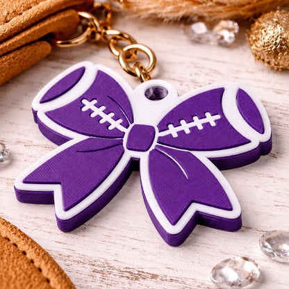 personalized 3D printed- Football Bow Keychain