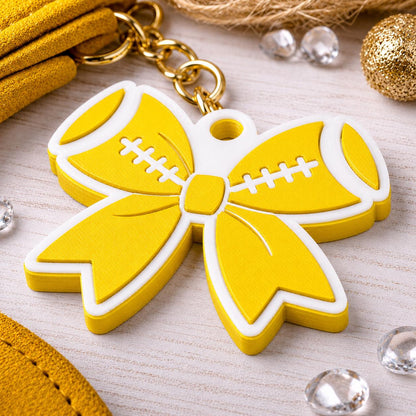 personalized 3D printed- Football Bow Keychain
