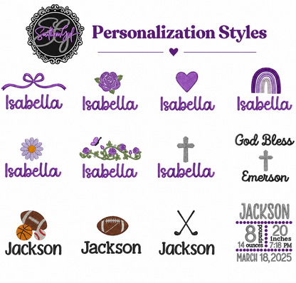 Personalized Keepsake Blanket with Name and Simple Design